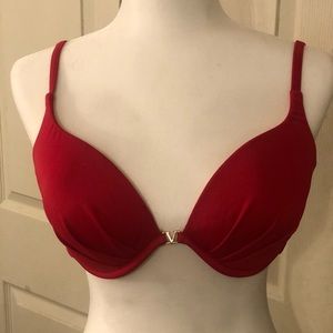 Red Venus bikini bra top with adjustable clasp